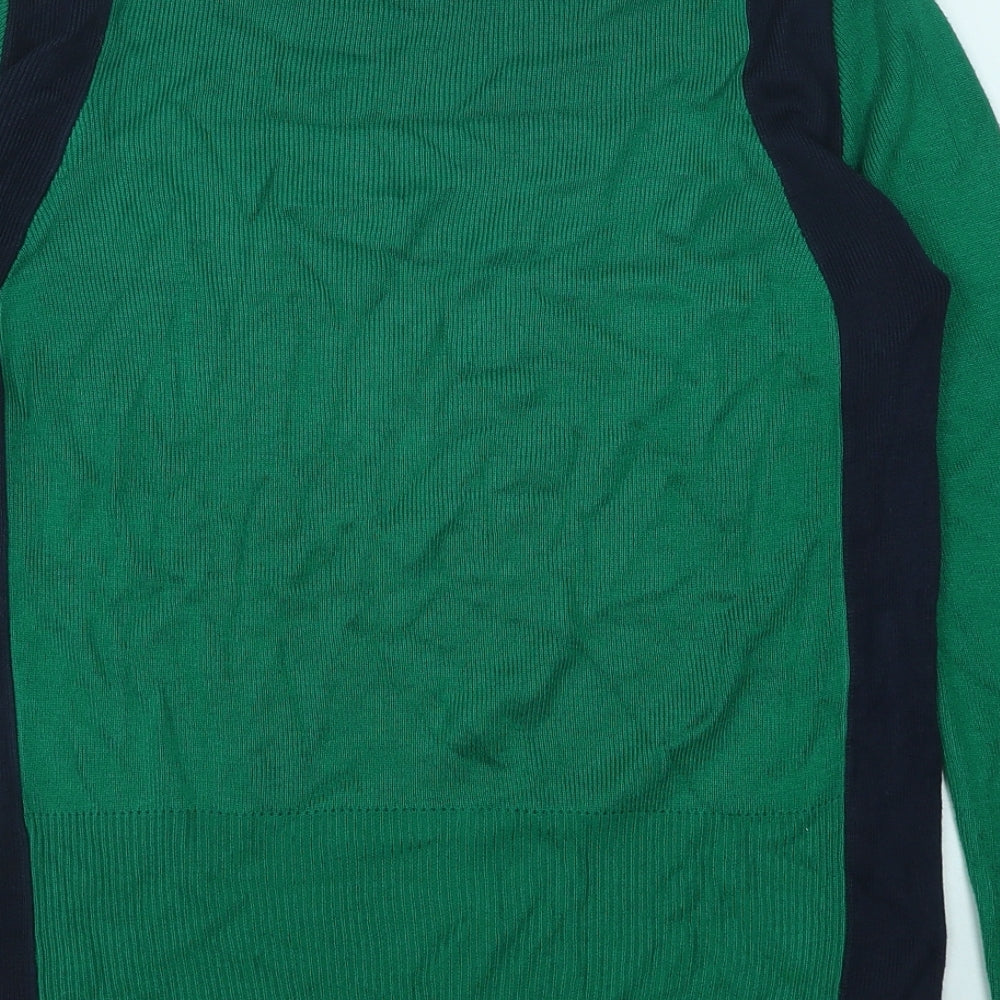 Marks and Spencer Womens Green Mock Neck Viscose Pullover Jumper Size 10