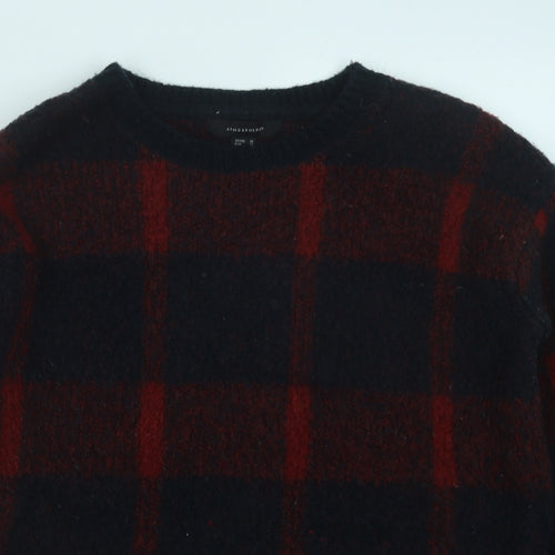 Atmosphere Womens Red Round Neck Geometric Acrylic Pullover Jumper Size 10