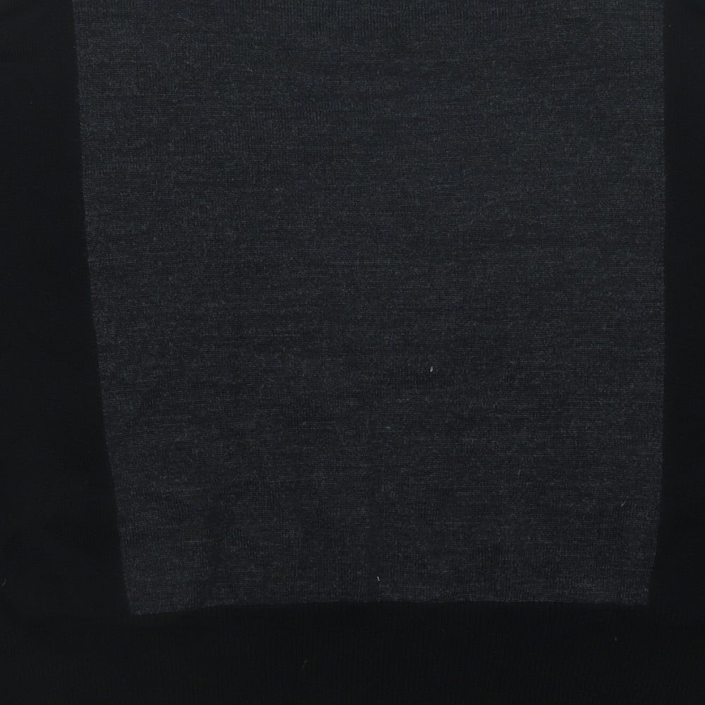 Marks and Spencer Womens Black Round Neck Acrylic Pullover Jumper Size 12 - Colour Block