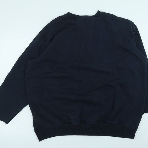Cotton Traders Mens Black Cotton Pullover Sweatshirt Size 4XL