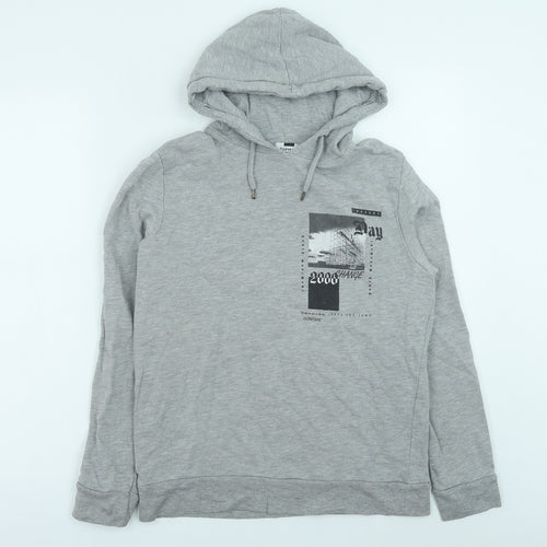 Topman Womens Grey Cotton Pullover Hoodie Size 2XS Pullover