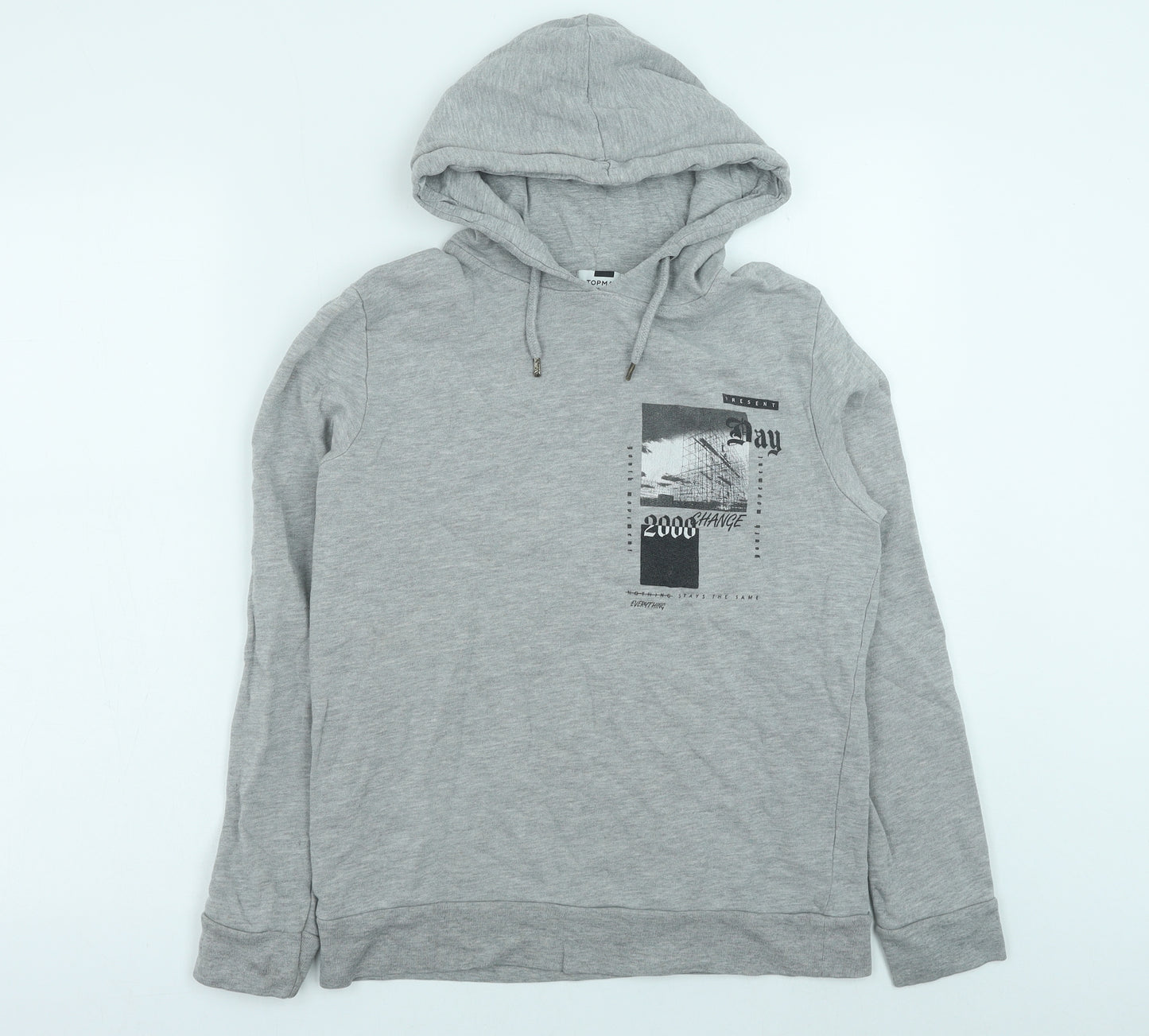 Topman Womens Grey Cotton Pullover Hoodie Size 2XS Pullover