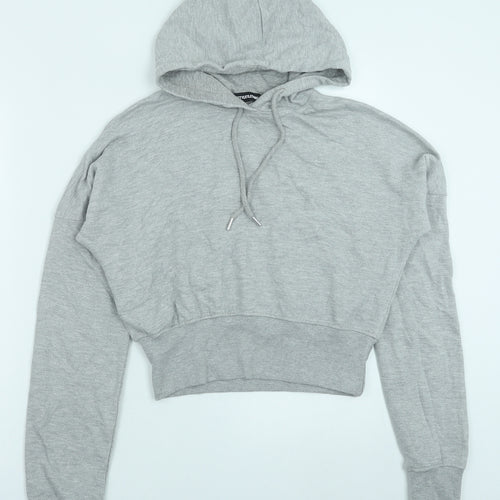 PRETTYLITTLETHING Womens Grey Cotton Pullover Hoodie Size S Pullover