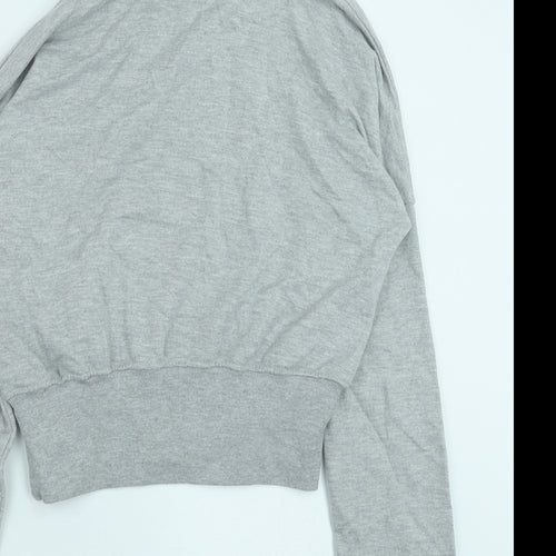 PRETTYLITTLETHING Womens Grey Cotton Pullover Hoodie Size S Pullover