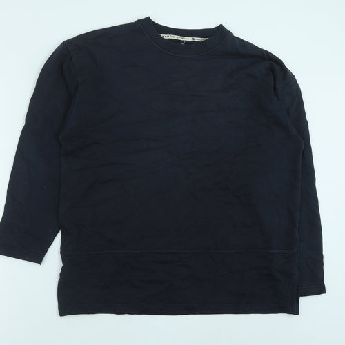 Marks and Spencer Womens Blue Cotton Pullover Sweatshirt Size 14 Pullover