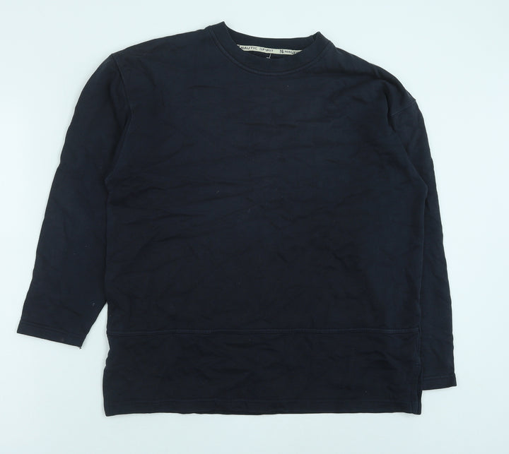 Marks and Spencer Womens Blue Cotton Pullover Sweatshirt Size 14 Pullover