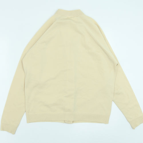 Marks and Spencer Womens Yellow V-Neck Polyester Cardigan Jumper Size 18