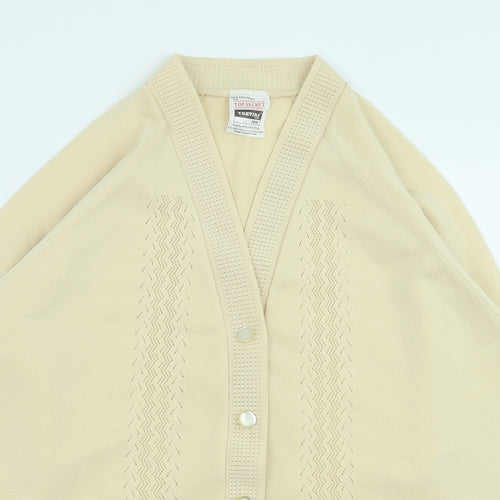 Marks and Spencer Womens Yellow V-Neck Polyester Cardigan Jumper Size 18