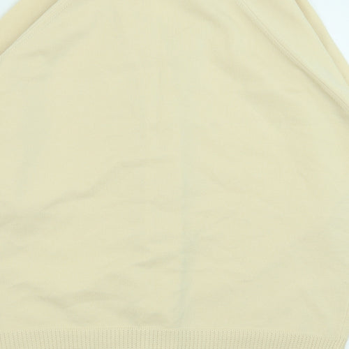 Marks and Spencer Womens Yellow V-Neck Polyester Cardigan Jumper Size 18