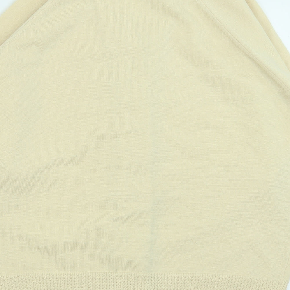 Marks and Spencer Womens Yellow V-Neck Polyester Cardigan Jumper Size 18