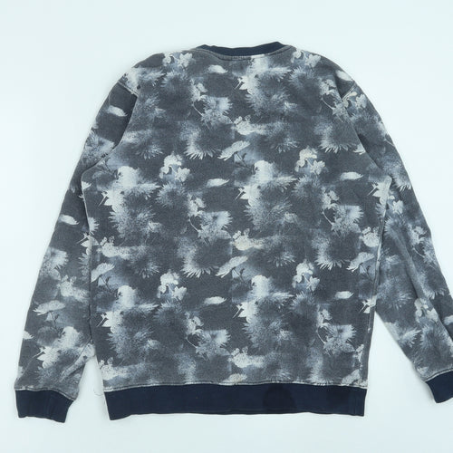 !Solid Womens Blue Geometric Polyester Pullover Sweatshirt Size S Pullover