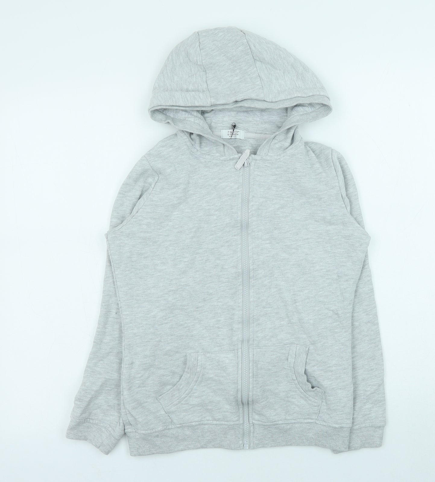 Primark Girls Grey Polyester Full Zip Hoodie Size 12-13 Years Zip