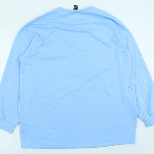 SheIn Womens Blue Elastane Pullover Sweatshirt Size S Pullover - Hello Smile