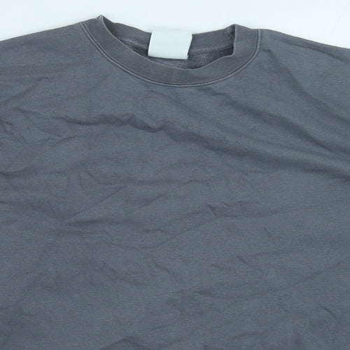 Russell Mens Grey Cotton Pullover Sweatshirt Size S