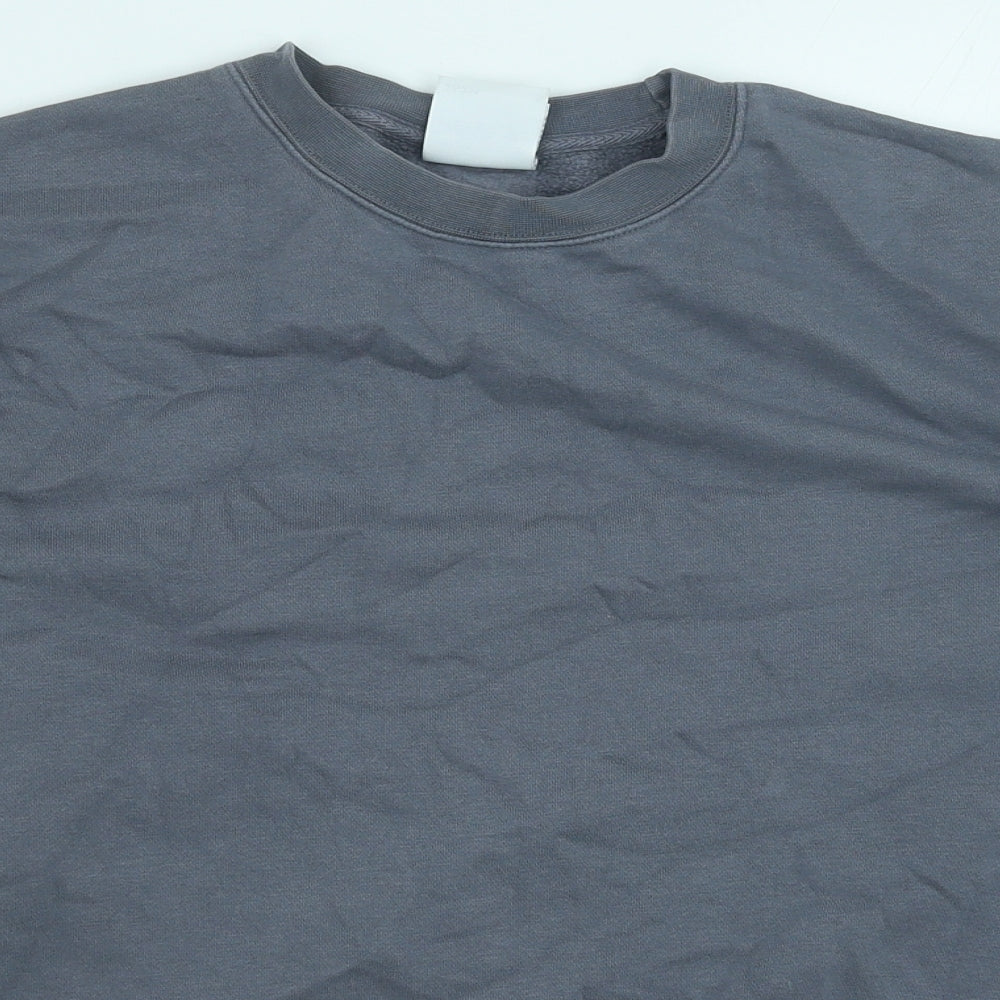 Russell Mens Grey Cotton Pullover Sweatshirt Size S