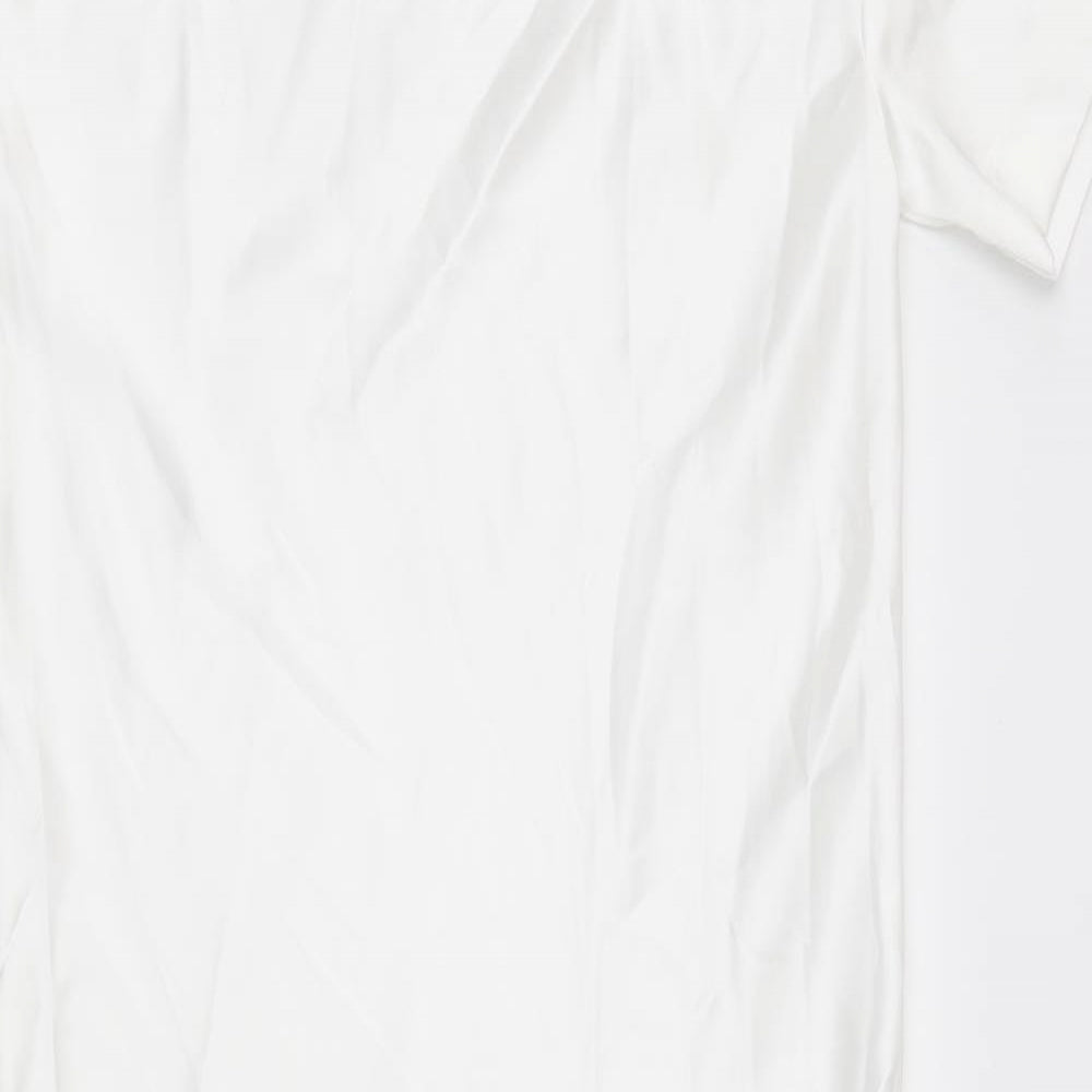 Zara Womens White Polyester T-Shirt Dress Size XS Crew Neck Pullover