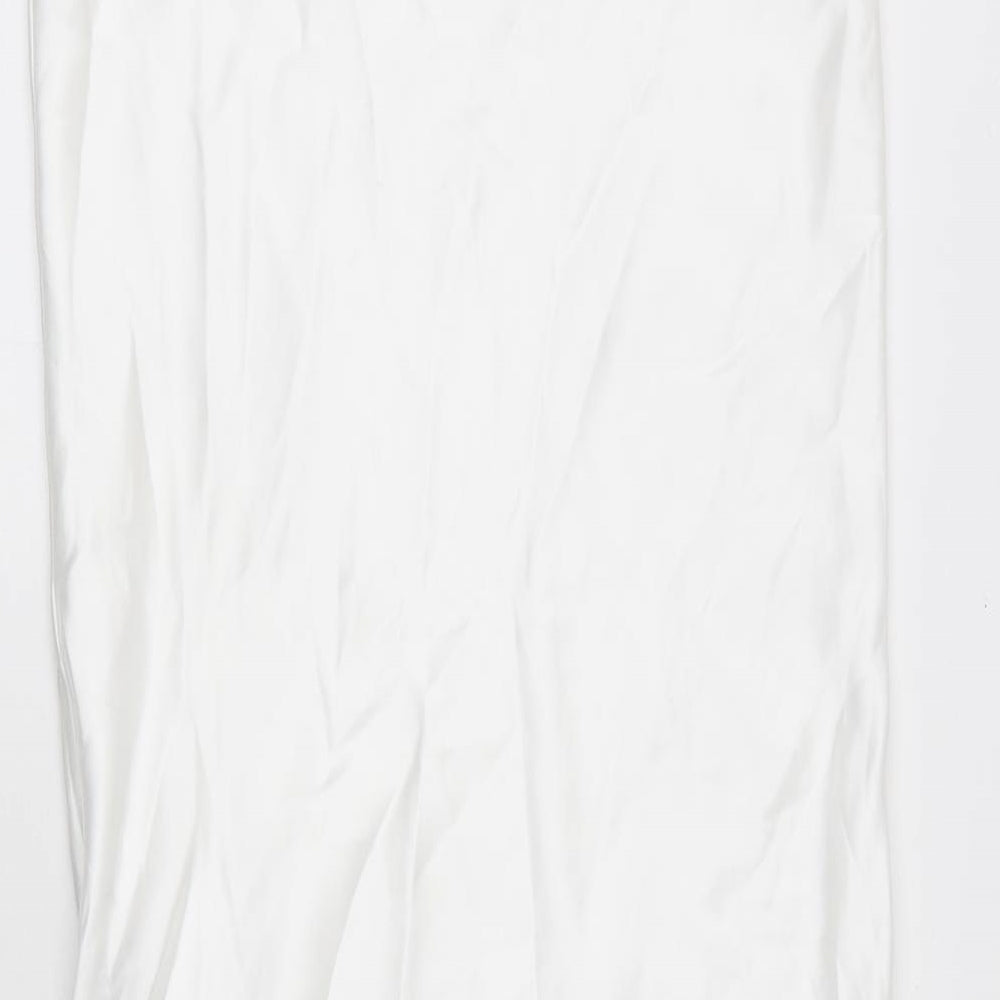 Zara Womens White Polyester T-Shirt Dress Size XS Crew Neck Pullover