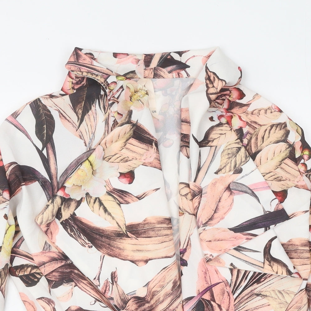 Lily White Womens White Floral Jacket Size S