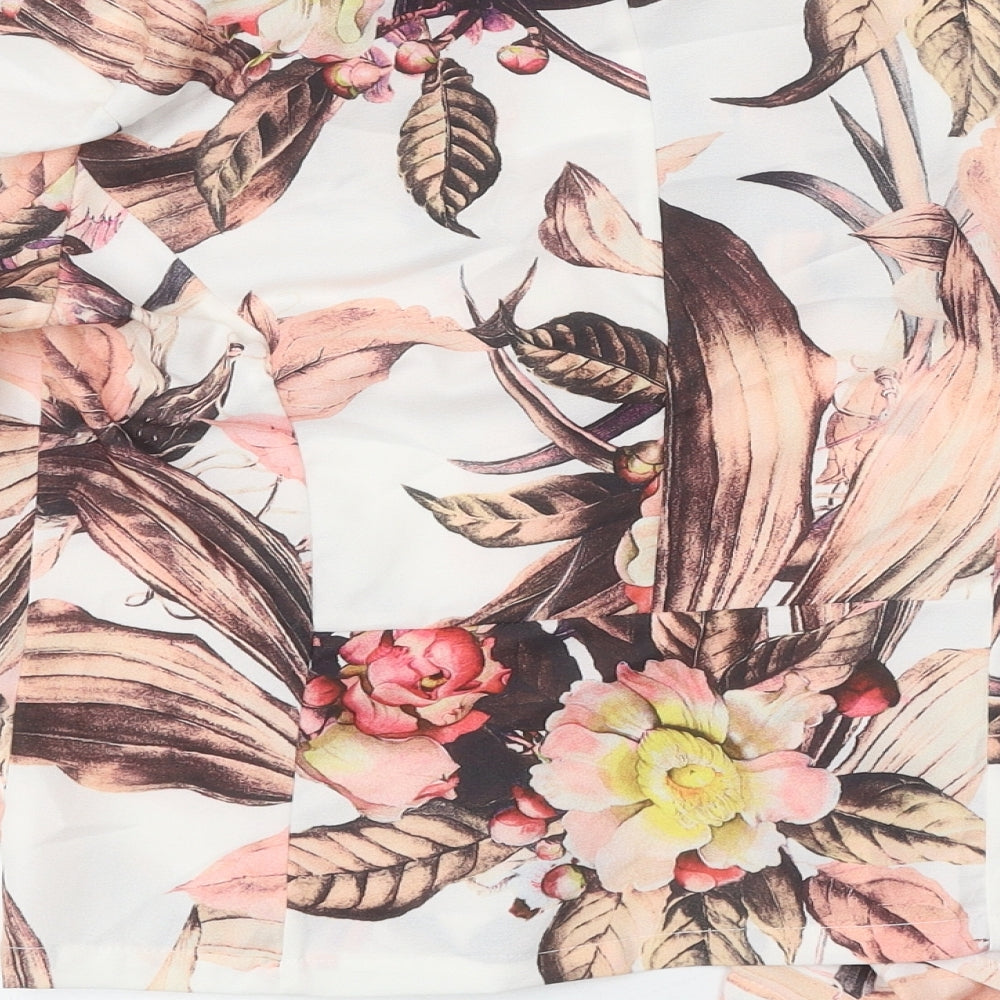 Lily White Womens White Floral Jacket Size S