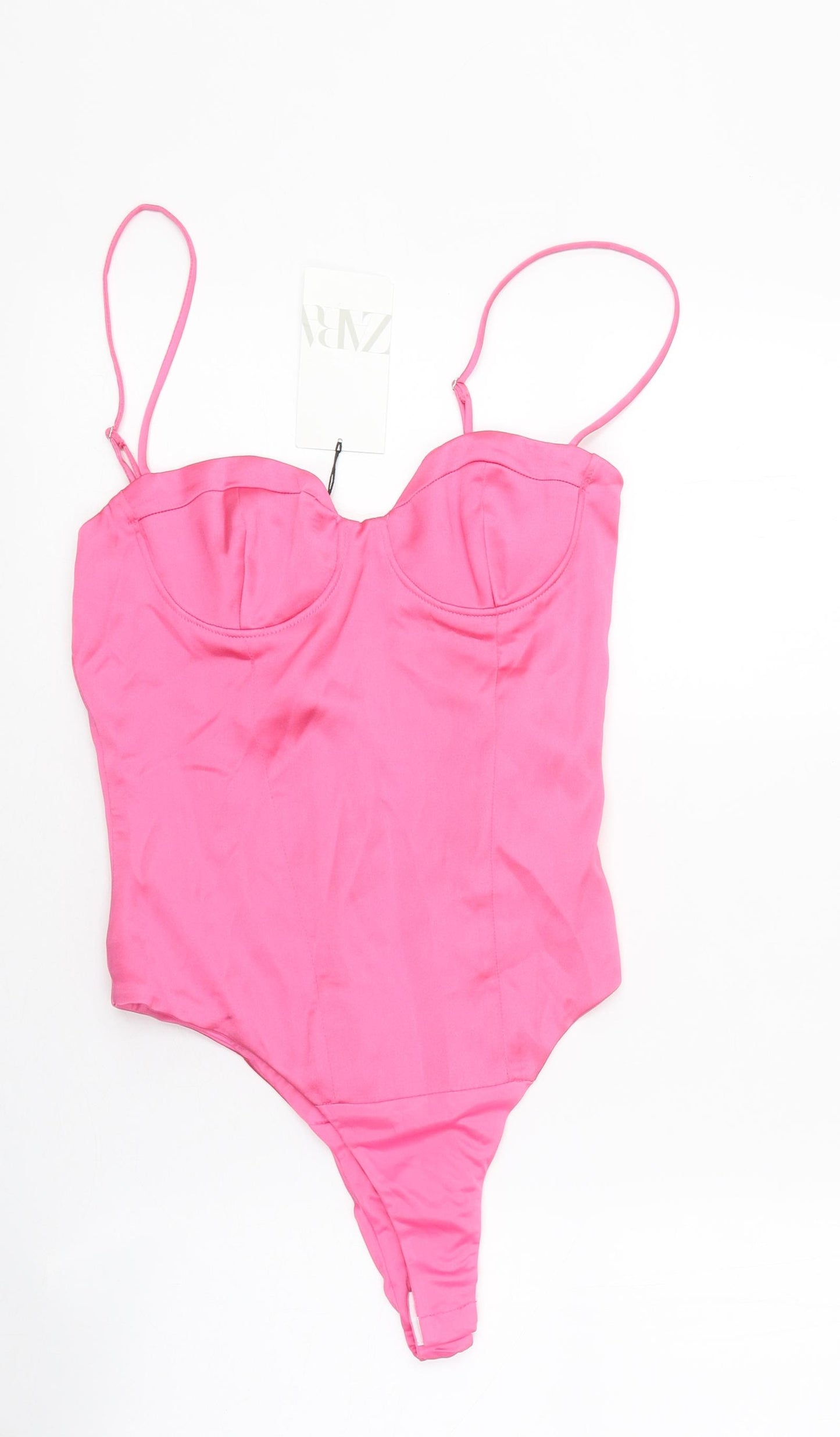 Zara Womens Purple Polyester Bodysuit One-Piece Size S Snap