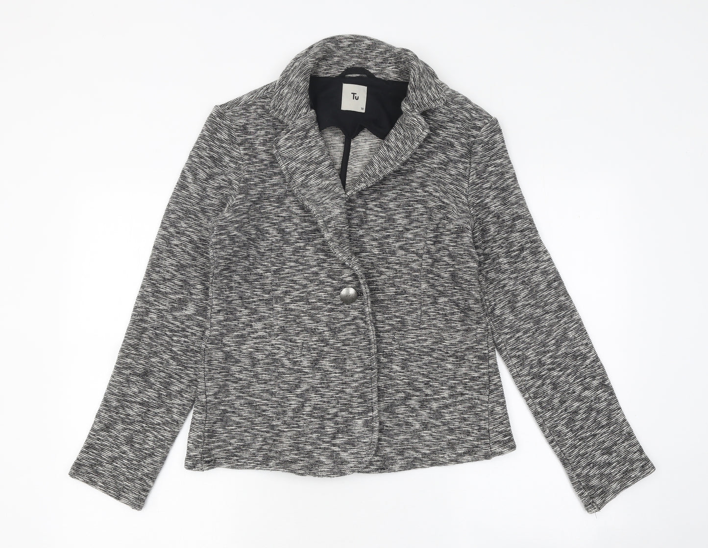 TU Womens Grey Jacket Size 10 Button