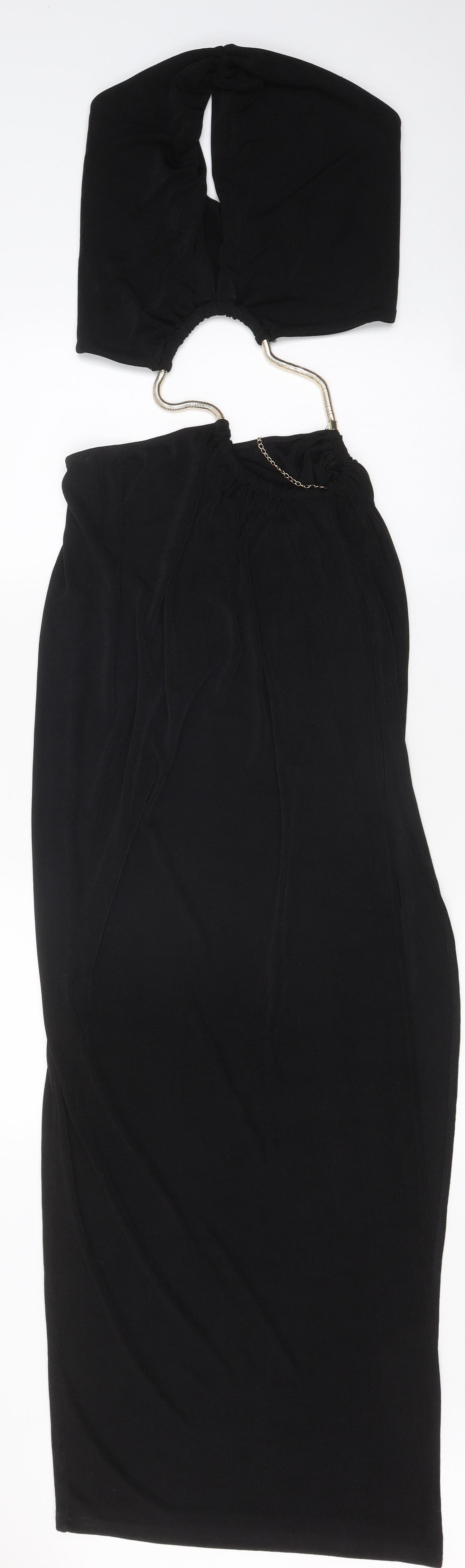 Meshki Womens Black Polyester Maxi Size M Off the Shoulder Pullover