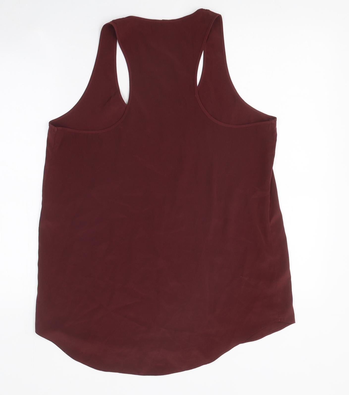 River Island Womens Red Polyester Basic Tank Size 12 Scoop Neck - Racerback