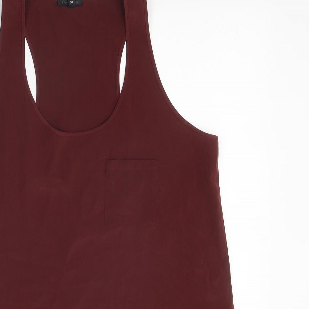 River Island Womens Red Polyester Basic Tank Size 12 Scoop Neck - Racerback