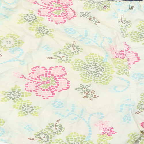 Vilebrequin Womens Green Floral Polyester Sweat Shorts Size XL Regular Drawstring