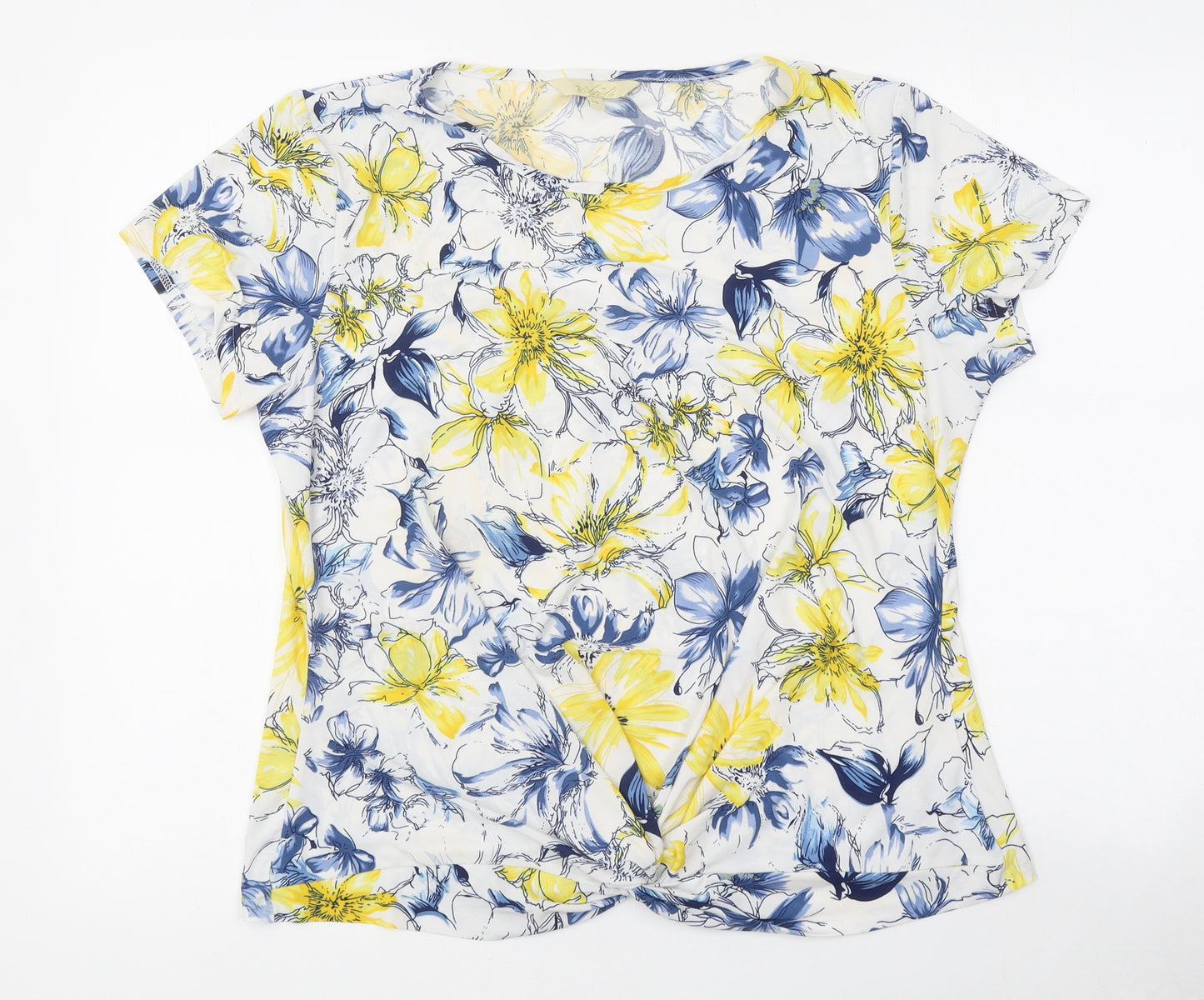 VidaD Womens Multicoloured Floral Polyester Basic T-Shirt Size 18 Round Neck