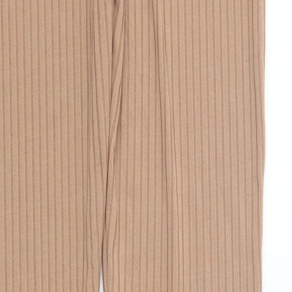 Nasty Gal Womens Brown Polyester Capri Leggings Size 8 - Ribbed Tie Front