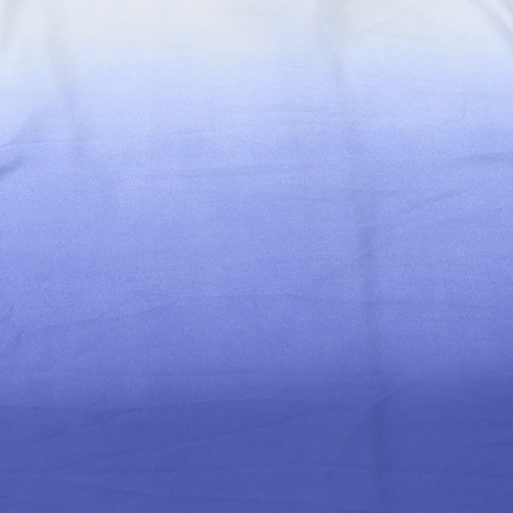 Marks and Spencer Womens Blue Polyester Basic Button-Up Size 16 Collared - Ombre