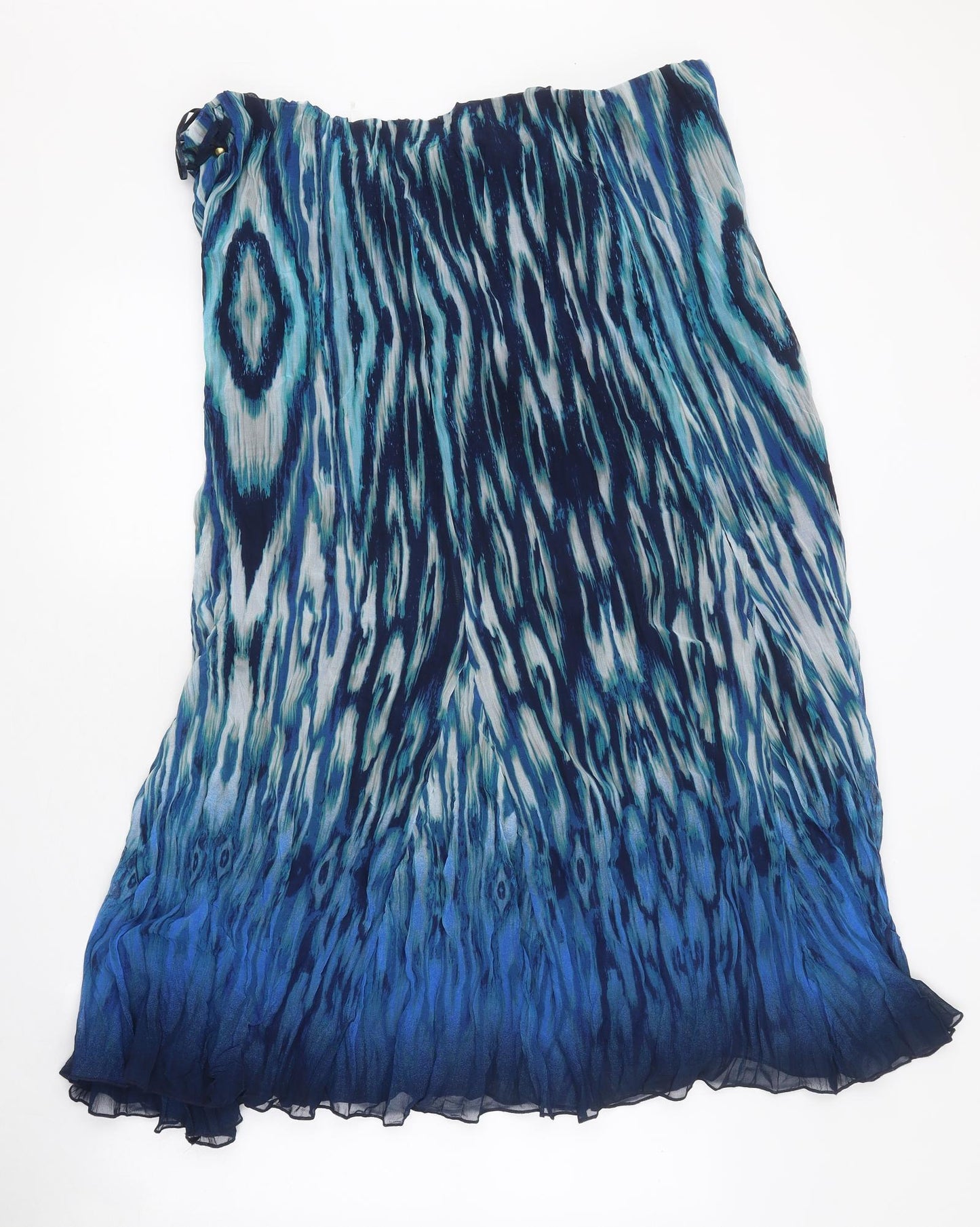 Per Una Womens Blue Geometric Polyester Flare Skirt Size 22