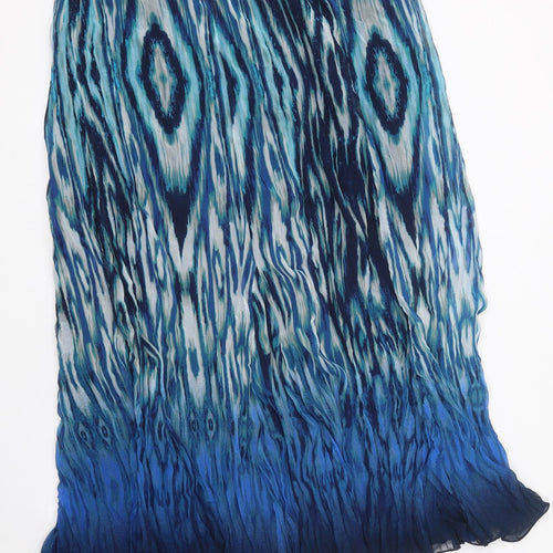 Per Una Womens Blue Geometric Polyester Flare Skirt Size 22