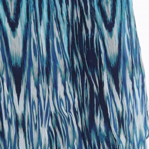 Per Una Womens Blue Geometric Polyester Flare Skirt Size 22