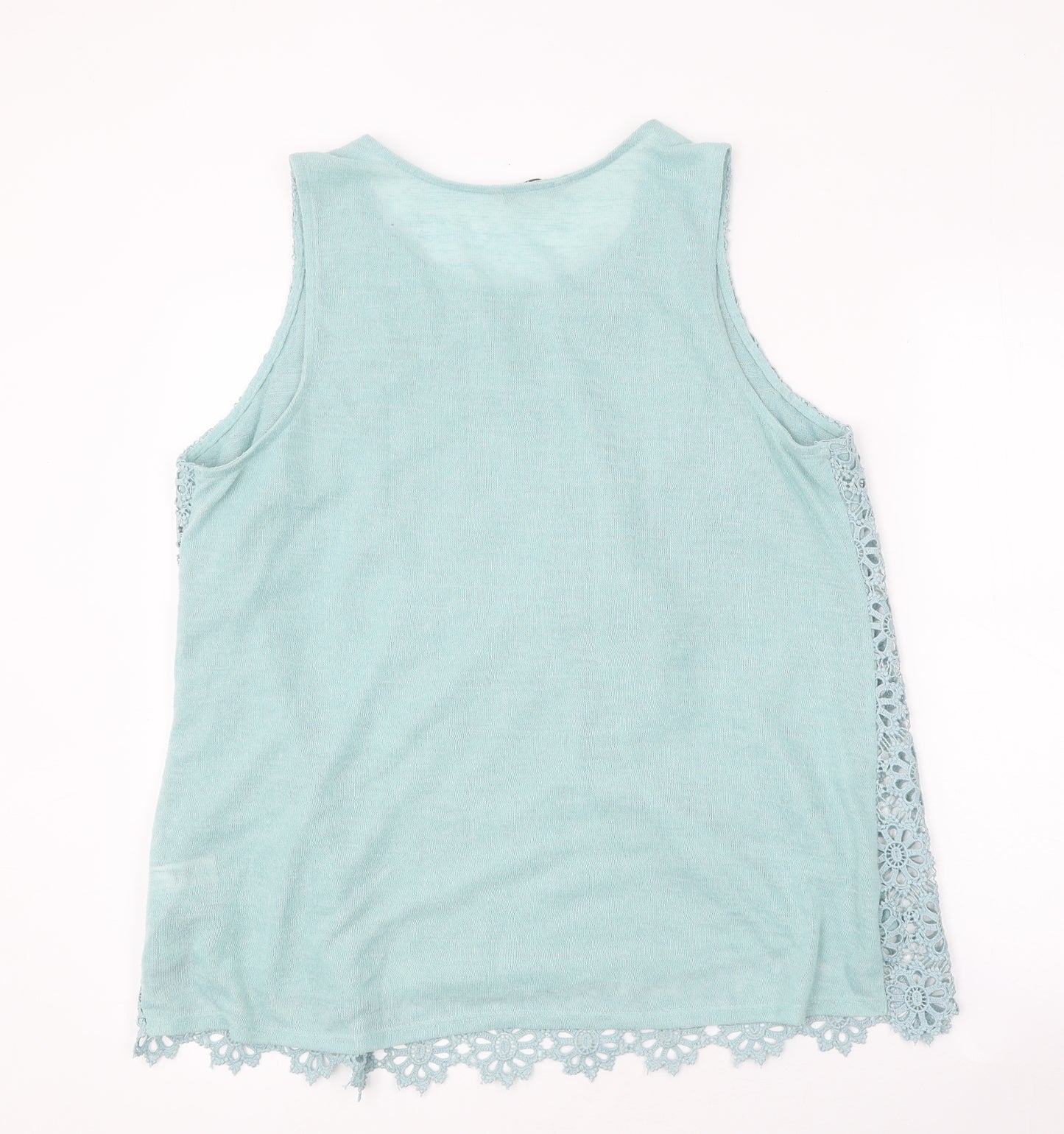George Womens Blue Polyester Basic Tank Size 20 Boat Neck - Lace Front