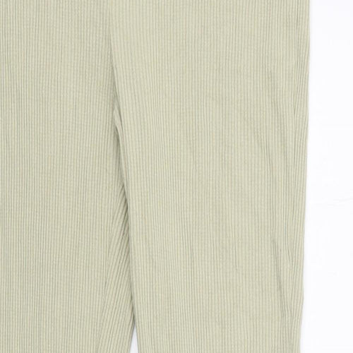 H&M Womens Green Polyester Trousers Size L Regular
