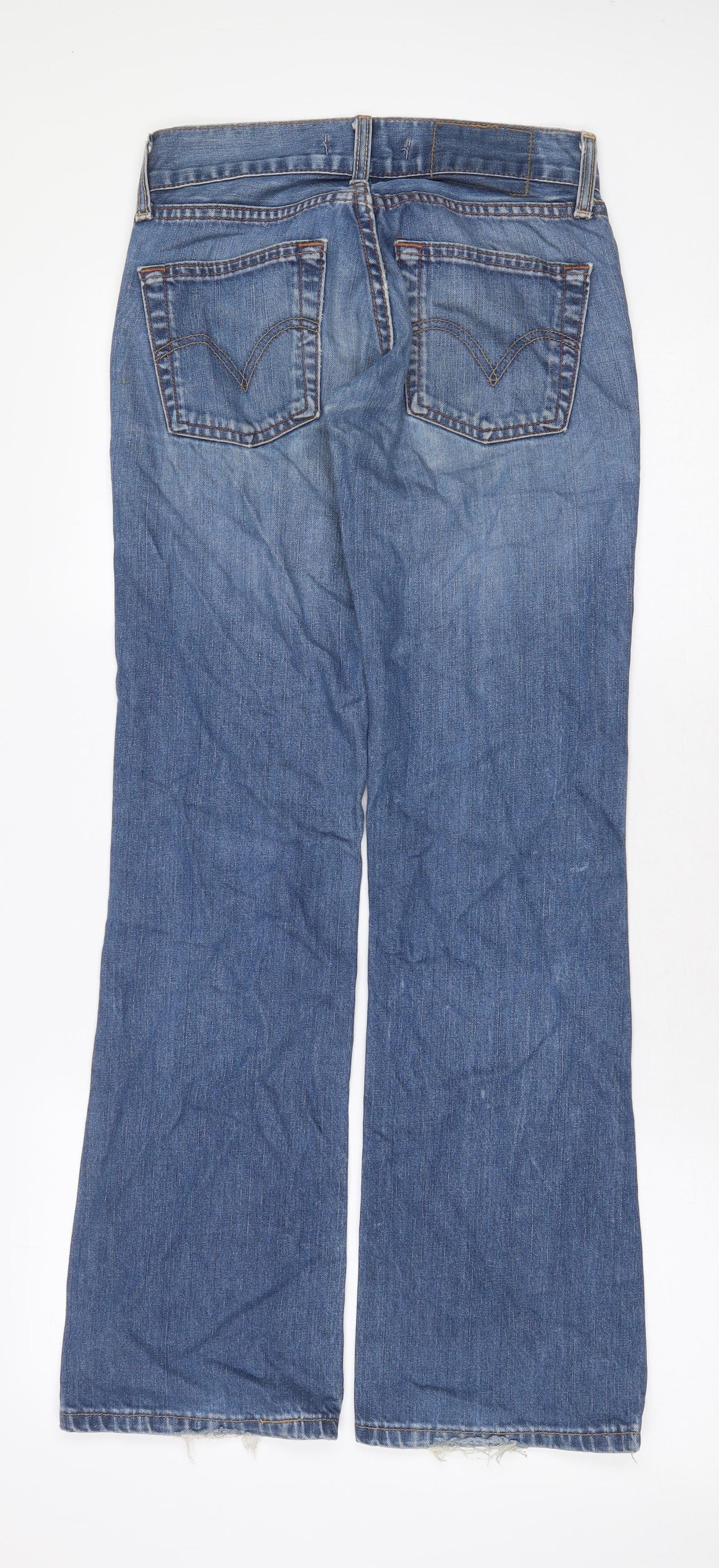 Levi's Womens Blue Cotton Bootcut Jeans Size 28 in Regular Zip