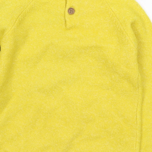 Preworn Boys Yellow Round Neck Acrylic Pullover Jumper Size 2-3 Years Pullover - Bear print