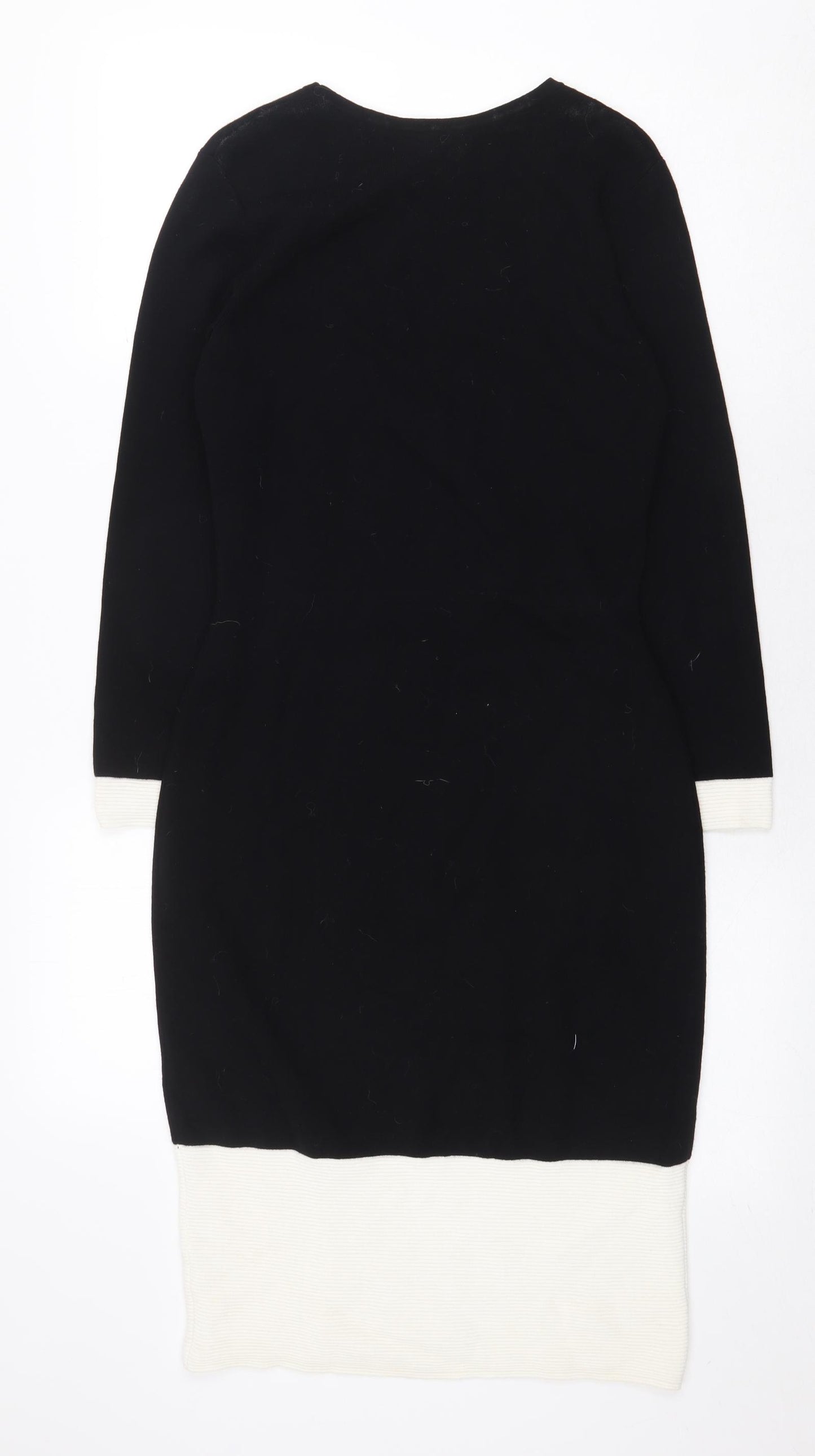 Hobbs Womens Black Viscose Sheath Size 8 Boat Neck Pullover
