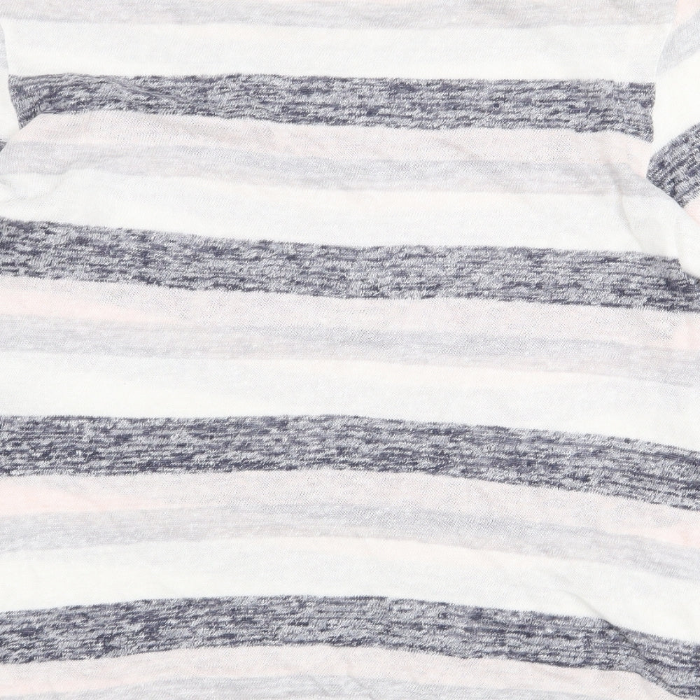 Phase Eight Womens Multicoloured Striped Cotton Basic T-Shirt Size 8 Boat Neck