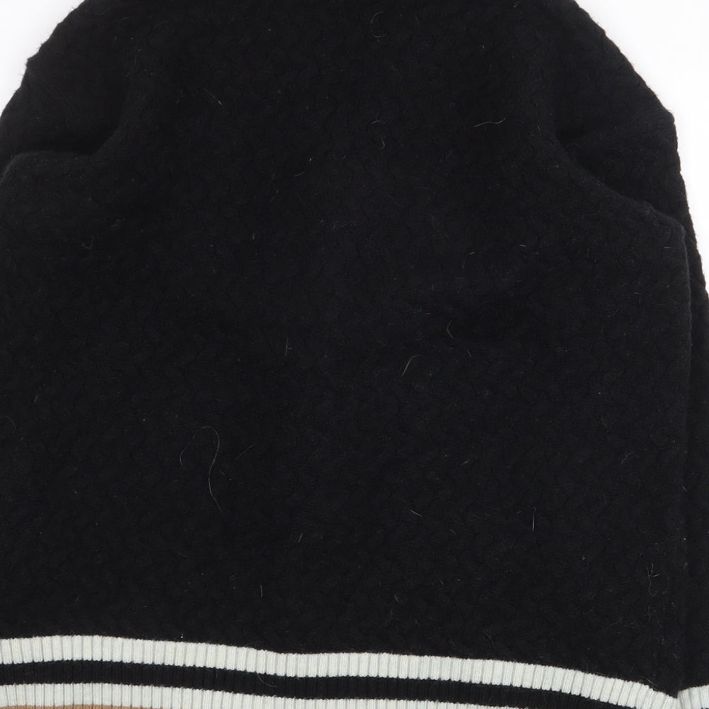 Monte Cervino Womens Black V-Neck Polyester Cardigan Jumper Size M
