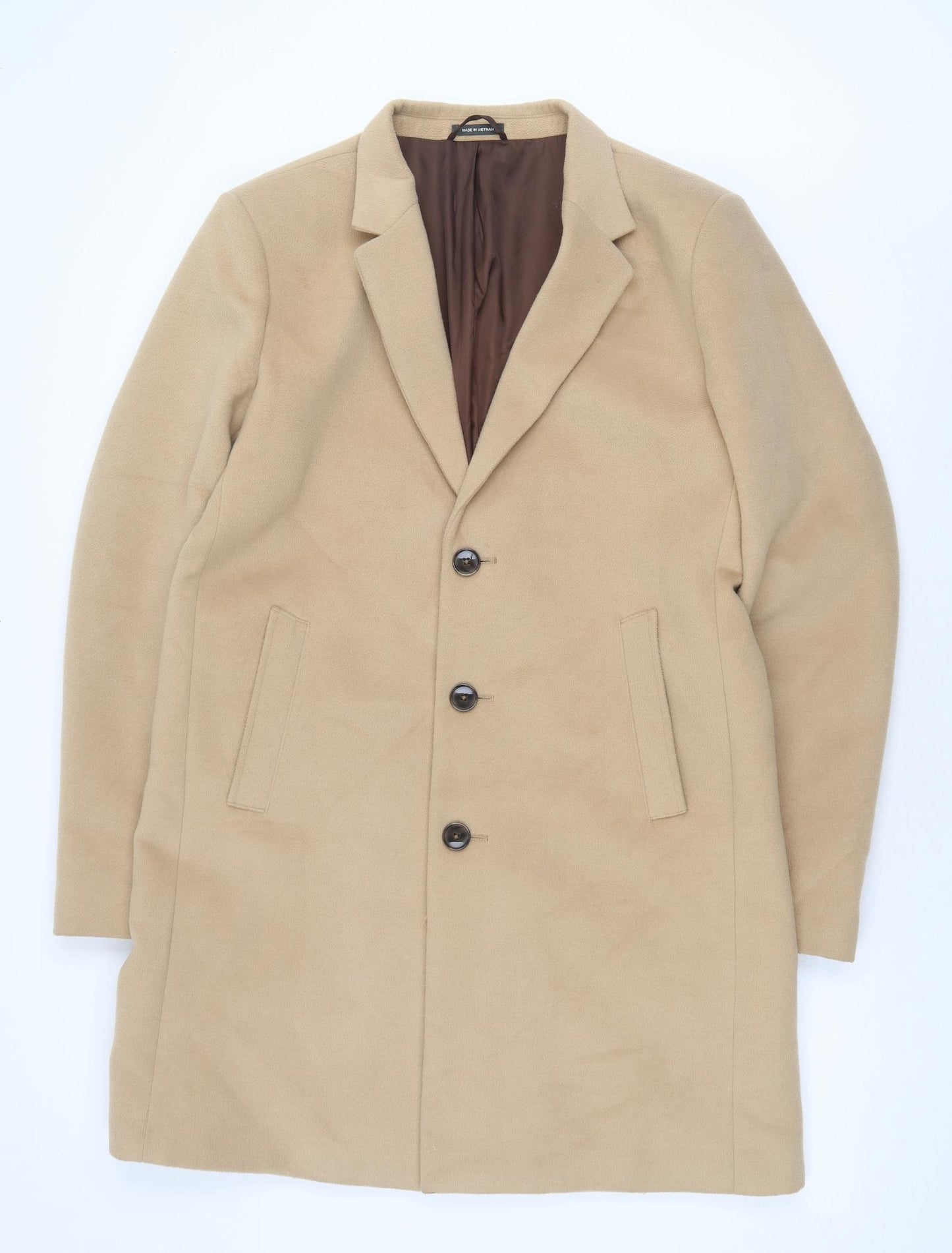Primark Womens Beige Overcoat Coat Size XL Button