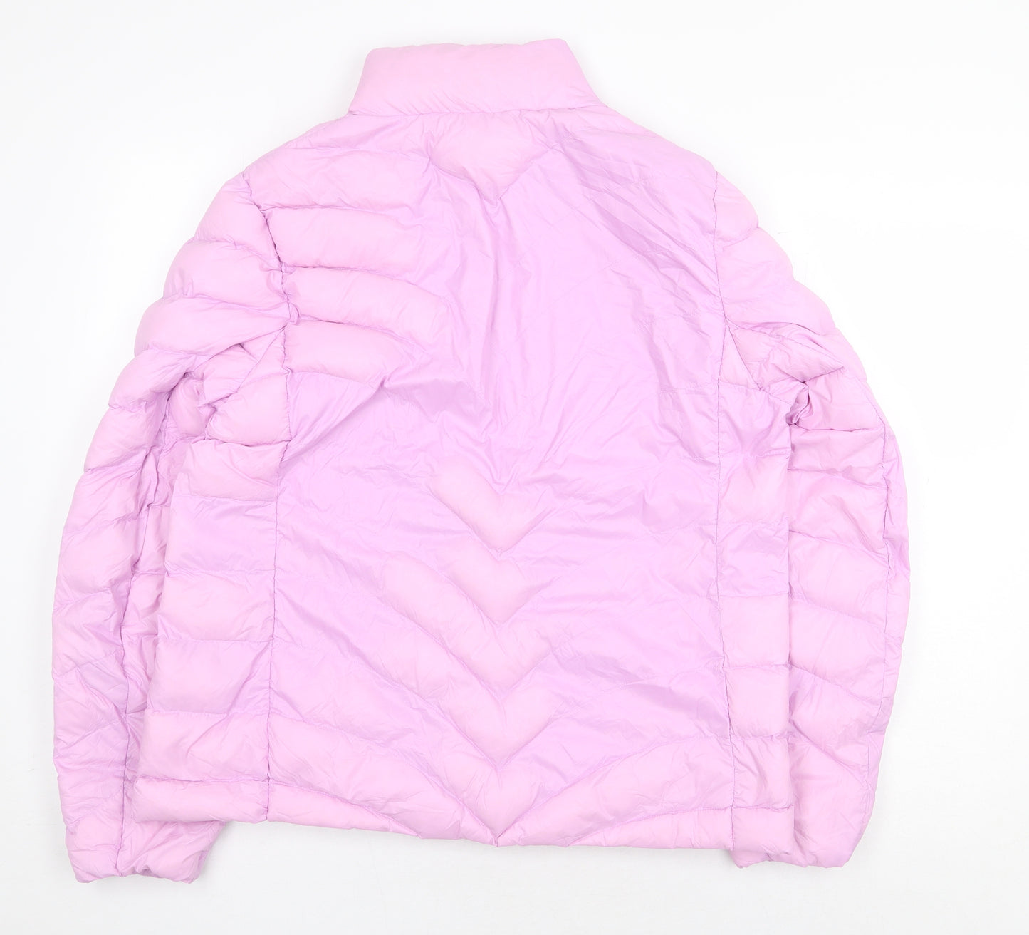 Marks and Spencer Womens Pink Quilted Jacket Size 16 Zip