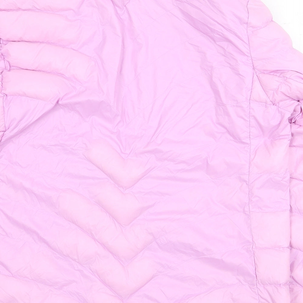 Marks and Spencer Womens Pink Quilted Jacket Size 16 Zip