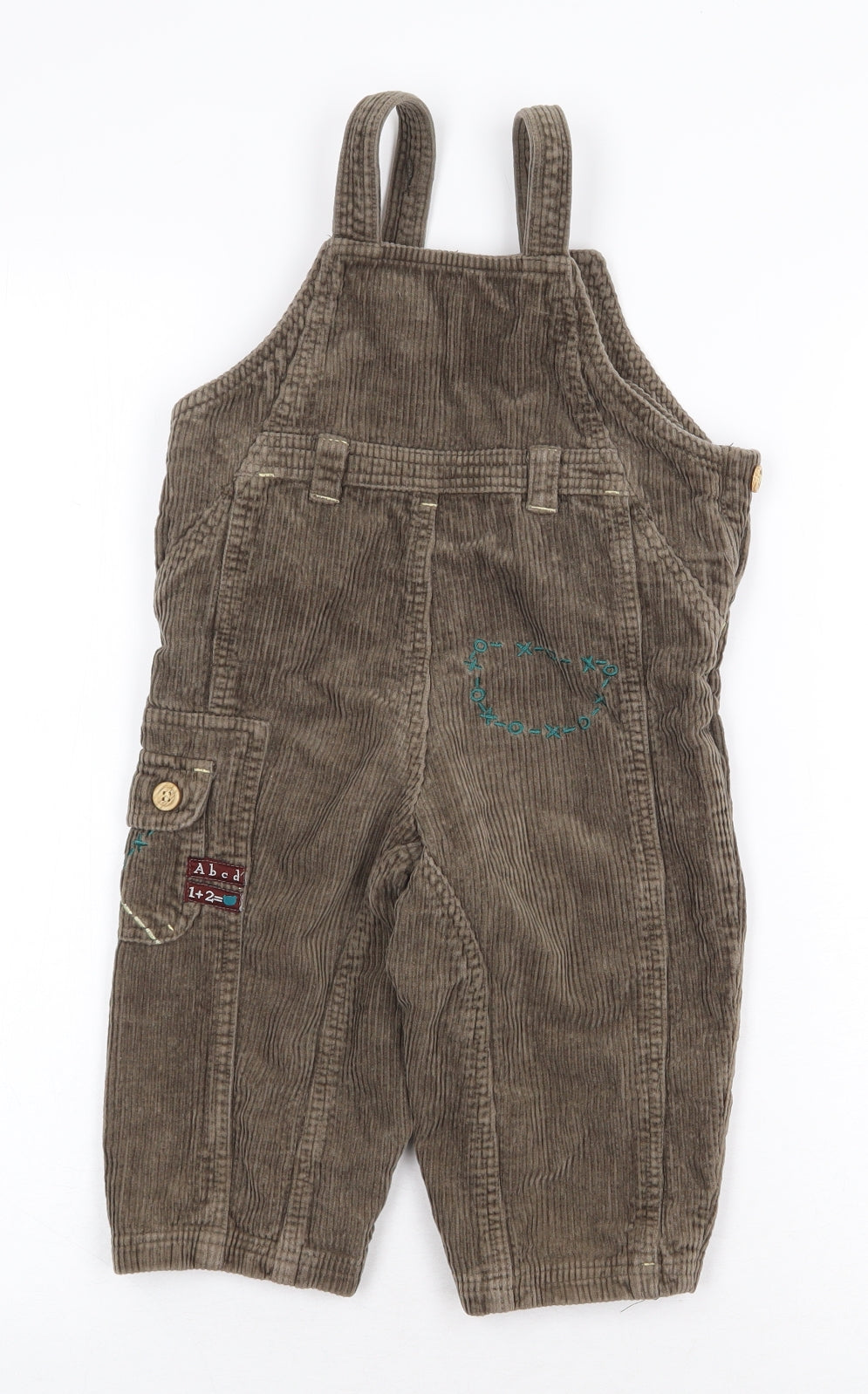 TISSAIA Baby Brown Cotton Dungaree Outfit/Set Size 24 Months Snap - Teddy Bear