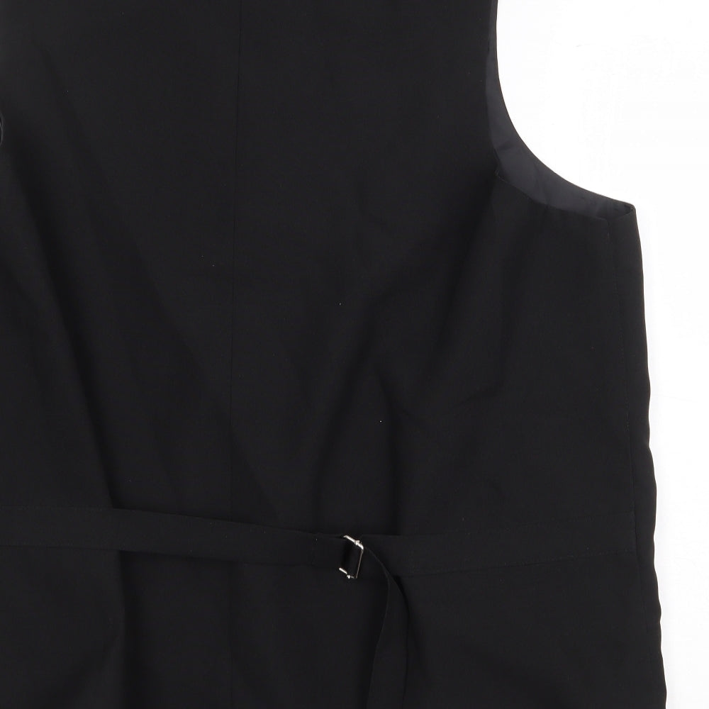 Denny's Mens Black Polyester Jacket Suit Waistcoat Size L