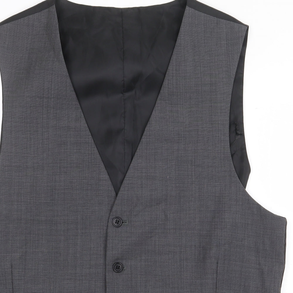 Marks and Spencer Mens Grey Polyester Jacket Suit Waistcoat Size XL