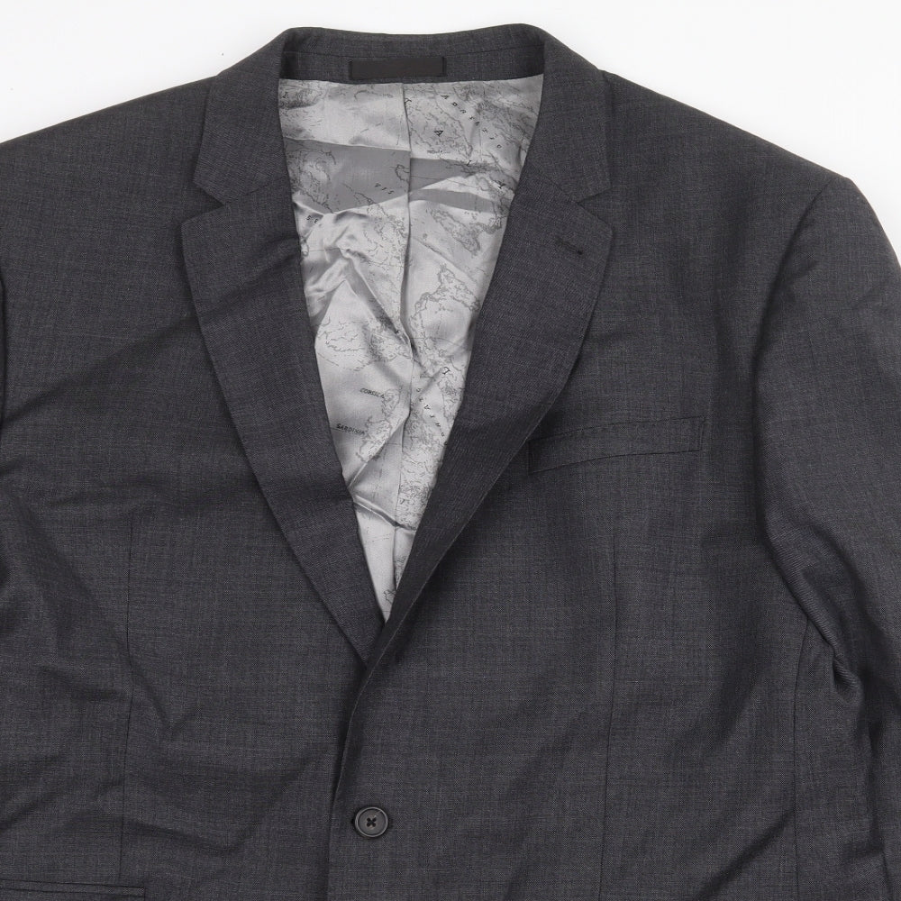 NEXT Mens Grey Acetate Jacket Blazer Size 46