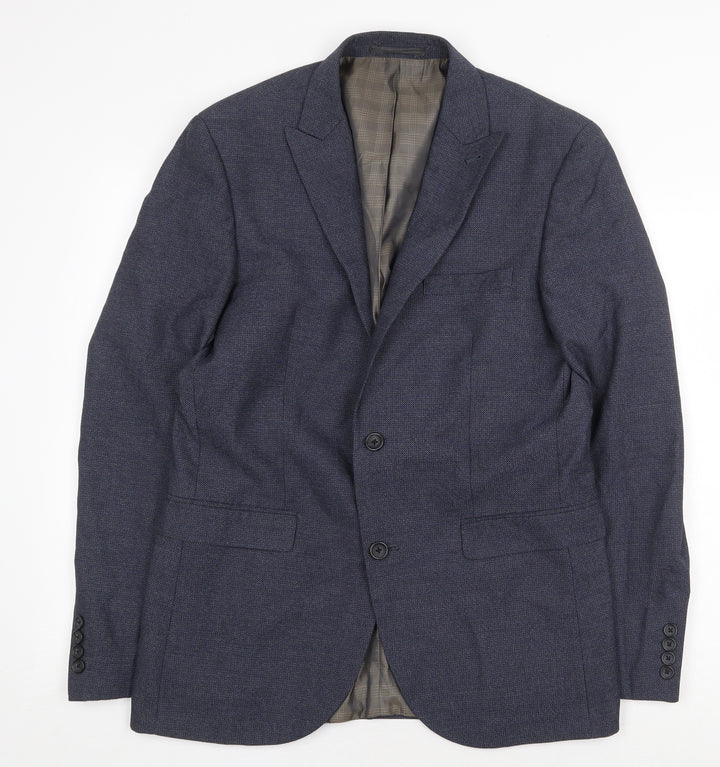 NEXT Mens Blue Polyester Jacket Blazer Size 38